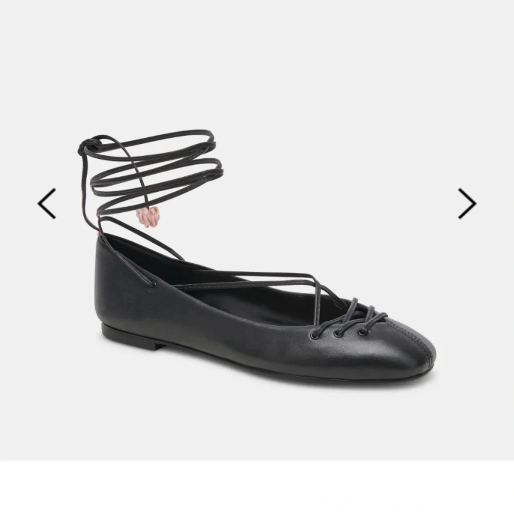 Rose Black Women's for love & lemons x dolce vita Ballet Flats boho fall 7 nwt
